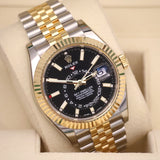 2022 Rolex Sky-Dweller Black Dial, Two Tone Yellow Gold Jubilee 326933