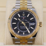 2024 Rolex Sky-Dweller Black Dial, Two Tone Yellow Gold Jubilee 336933