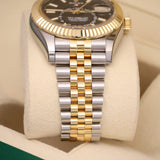 2022 Rolex Sky-Dweller Black Dial, Two Tone Yellow Gold Jubilee 326933