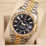 2022 Rolex Sky-Dweller Black Dial, Two Tone Yellow Gold Jubilee 326933