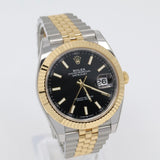 2024 Rolex DateJust 41 Black Dial Index, Two Tone Yellow Gold REF: 126333.
