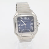 2025 Cartier Santos Large Size Blue Dial Stainless Steel Bracelet REF: WSSA0071