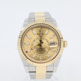 2025 Rolex Sky-Dweller Champagne Dial Two Tone Yellow Gold 336933