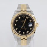 2024 Rolex DateJust 41 Black Dial Diamond Index, Two Tone Yellow Gold REF: 126333.
