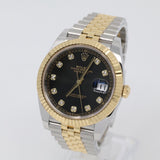 2024 Rolex DateJust 41 Black Dial Diamond Index, Two Tone Yellow Gold REF: 126333.