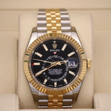 2022 Rolex Sky-Dweller Black Dial, Two Tone Yellow Gold Jubilee 326933