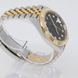 2024 Rolex DateJust 41 Black Dial Diamond Index, Two Tone Yellow Gold REF: 126333.