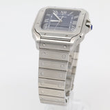 2025 Cartier Santos Large Size Blue Dial Stainless Steel Bracelet REF: WSSA0071