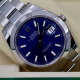 2025 Rolex Datejust 41mm Blue Oyster Smooth 126300