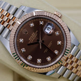 2026 Rolex Datejust 41mm Chocolate Diamond Index, Everose Jubilee 126331