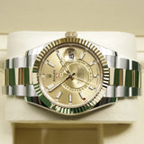 2025 Rolex Sky-Dweller Champagne Dial Two Tone Yellow Gold 336933