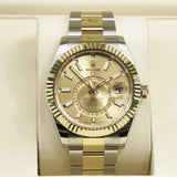 2025 Rolex Sky-Dweller Champagne Dial Two Tone Yellow Gold 336933