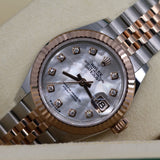 2026 Rolex Datejust 28mm Mother of Pearl Dial Fluted Jubilee Two-Tone Rose Gold 2792171