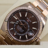 2022 Rolex Sky-Dweller Chocolate Dial, Rose Gold Oyster 32635