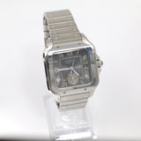 2025 Cartier Santos Large Dual Time Rhodium Dial Stainless Steel WSSA0076