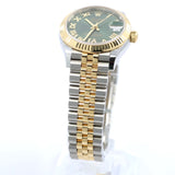 2025 Rolex Datejust 31mm Olive Dial Fluted Jubilee Two-Tone Yellow Gold 278273