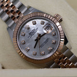 2026 Rolex Datejust 28mm Mother of Pearl Dial Fluted Jubilee Two-Tone Rose Gold 2792171