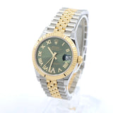 2025 Rolex Datejust 31mm Olive Dial Fluted Jubilee Two-Tone Yellow Gold 278273
