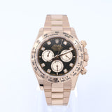 2025 Rolex Daytona Rose Gold Black Dial Diamond Index 126505