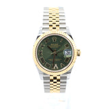 2025 Rolex Datejust 31mm Olive Dial Fluted Jubilee Two-Tone Yellow Gold 278273