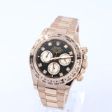 2025 Rolex Daytona Rose Gold Black Dial Diamond Index 126505