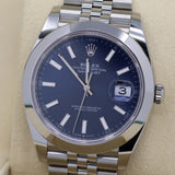 2026 Rolex Datejust 41mm Blue Smooth Jubilee 126300