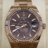 2022 Rolex Sky-Dweller Chocolate Dial, Rose Gold Oyster 32635