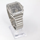 2025 Cartier Santos Large Dual Time Rhodium Dial Stainless Steel WSSA0076