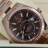 2022 Rolex Sky-Dweller Chocolate Dial, Rose Gold Oyster 32635