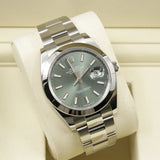 2025 Rolex Date Just 41 Mint Green Dial Smooth Bezel, Oyster Band 126300