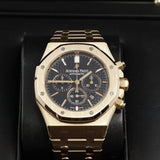 2016 Audemars Piguet Royal Oak Black Dial Chronograph Rose Gold 26320OR.