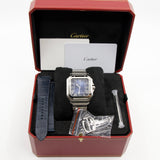 2025 Cartier Santos Large Size Blue Dial Stainless Steel Bracelet REF: WSSA0071